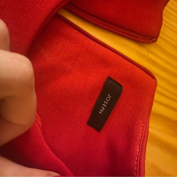 Joseph Wool Red Bishop Sleeve Crew Neck Sweater Dress - Picture 4 of 5